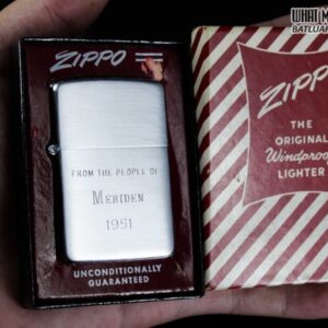 ZIPPO XƯA 1949 – 1950 – FROM THE PEOPLE OF MERIDEN 1951 1