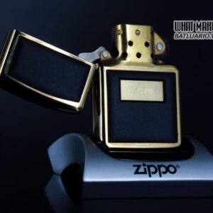ZIPPO LA MÃ 1988 – ZIPPO ULTRALITE BLACK – GOLD PLATE – TOM 9