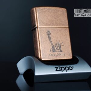 ZIPPO LA MÃ 1996 – ANTIQUE COPPER – LIBERTY