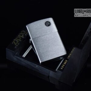 ZIPPO LA MÃ 1997 – PLAIN – BRUSHED CHROME – TRƠN 2 MẶT 1