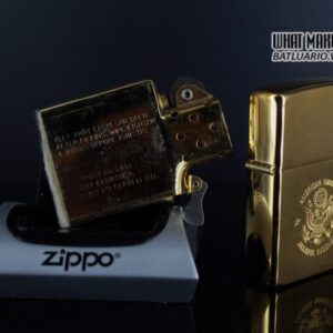 ZIPPO LA MÃ 1989 – GOLD PLATE – AMERICAN EMBASSY JAKARTA INDONESIA 2