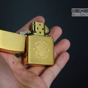 ZIPPO LA MÃ 1989 – GOLD PLATE – AMERICAN EMBASSY JAKARTA INDONESIA