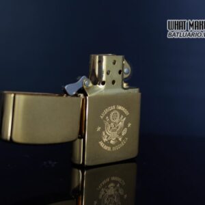ZIPPO LA MÃ 1989 – GOLD PLATE – AMERICAN EMBASSY JAKARTA INDONESIA 5