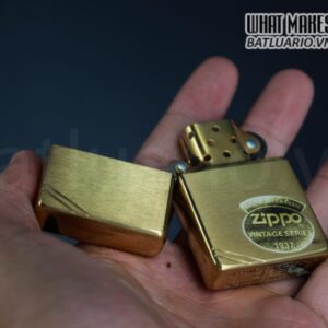 ZIPPO LA MÃ 1995 – VINTAGE REPLICA 1937 – ĐỒNG NGUYÊN KHỐI 3