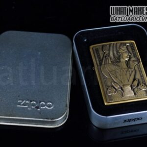 ZIPPO LA MÃ 2000 – EGYPTIAN QUEEN & FLOWERS – BRU 2SHED BRASS 1