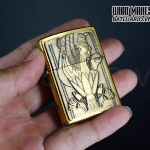 ZIPPO LA MÃ 2000 – EGYPTIAN QUEEN & FLOWERS – BRU 2SHED BRASS