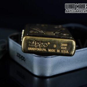 ZIPPO LA MÃ 2000 – EGYPTIAN QUEEN & FLOWERS – BRUSHED BRASS 4