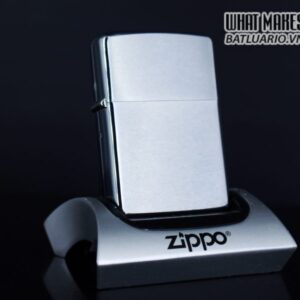 ZIPPO XƯA 1972 – BRUSHED CHROME – PLAIN – TRƠN 2 MẶT