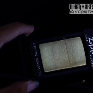 ZIPPO LA MÃ 1995 – BRUSHED BRASS – ĐỒNG NGUYÊN KHỐI 1