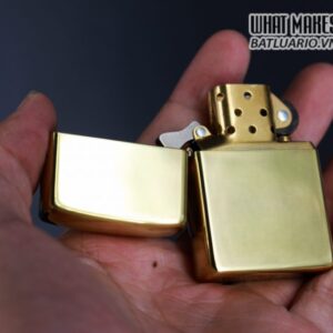 ZIPPO LA MÃ 1996 – ĐỒNG NGUYÊN KHỐI – HIGH POLISHED BRASS 2