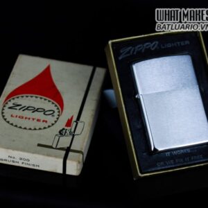 ZIPPO XƯA 1972 – BRUSHED CHROME – PLAIN – TRƠN 2 MẶT 1