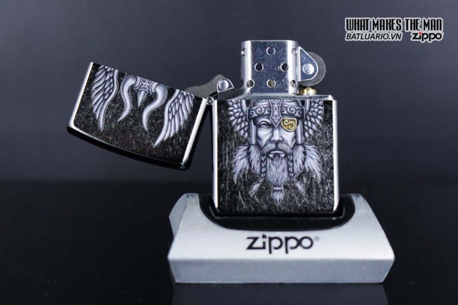 Zippo 29871 – Zippo Viking Warrior Design Street Chrome 2