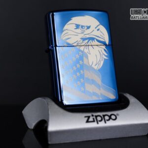 Zippo 29882 - Zippo Eagle & Flag Design High Polish Blue 1