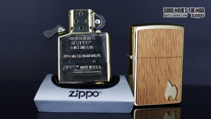 Zippo 29901 – Zippo Woodchuck Sweep Walnut Brush Brass Mahogany Emblem 14