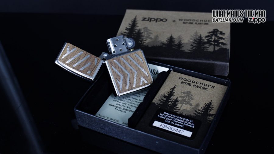 Zippo 29902 – Zippo Woodchuck Paths Heringbone Sweep Walnut Emblem 2