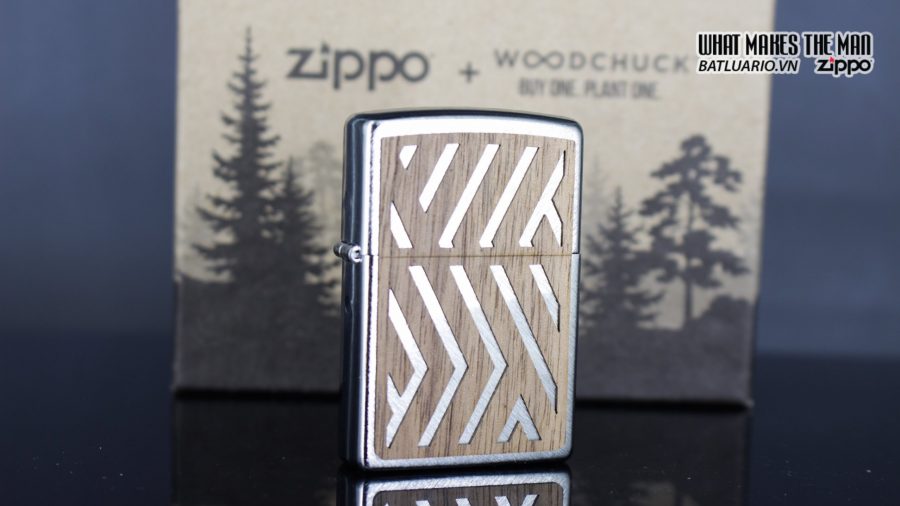Zippo 29902 – Zippo Woodchuck Paths Heringbone Sweep Walnut Emblem 5