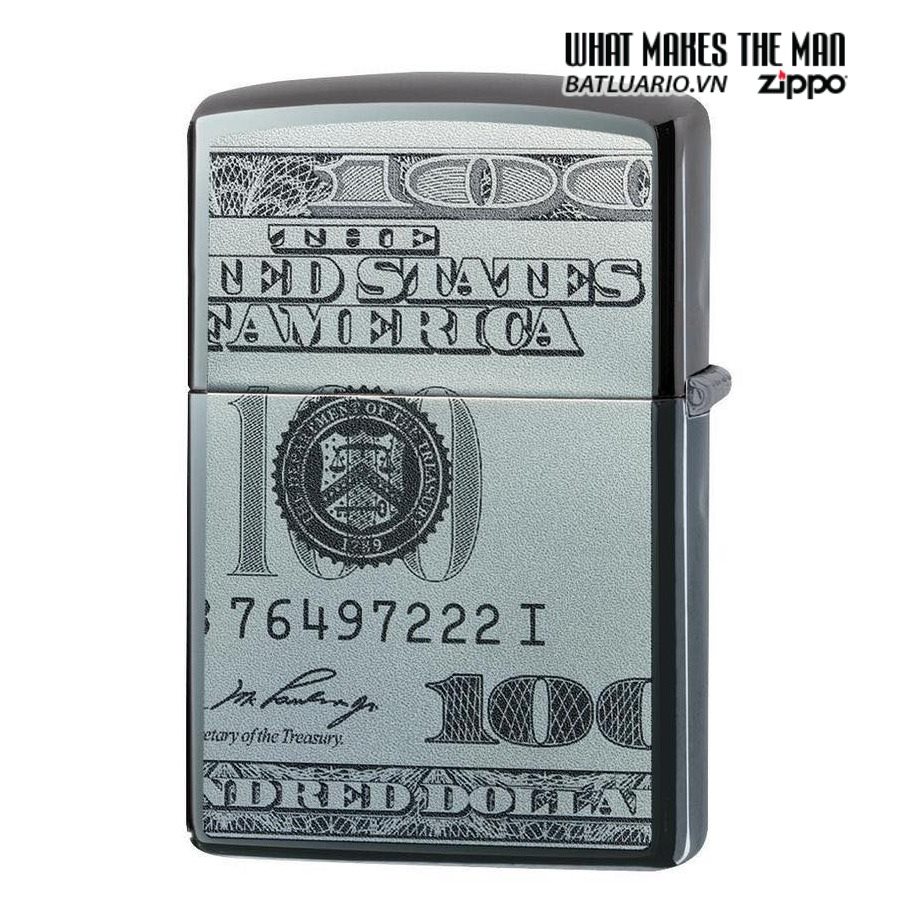 Zippo 49025 - Zippo Hundred Dollar Bill Black Ice 1