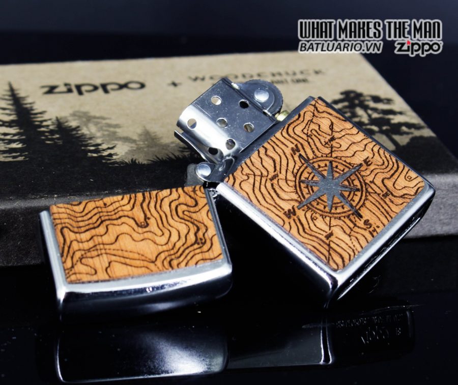 Zippo 49055 - Zippo Woodchuck Compass Street Chrome 10