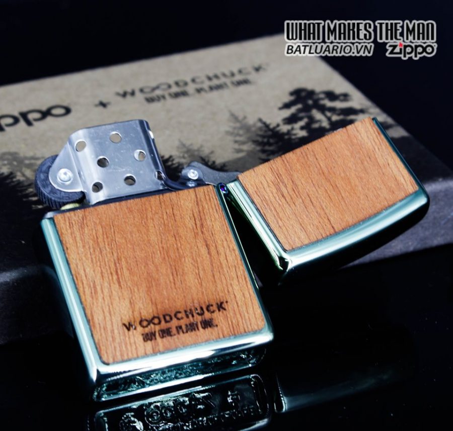 Zippo 49057 - Zippo Woodchuck Zippo Flame High Polish Green 6