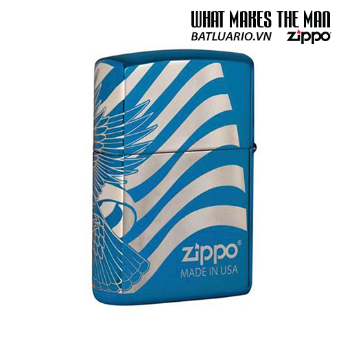 Zippo 49046 - Zippo Patriotic Design High Polish Blue