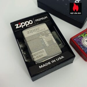 Zippo 49049 - Zippo Newsprint Design 360° Laser Black Ice® 2