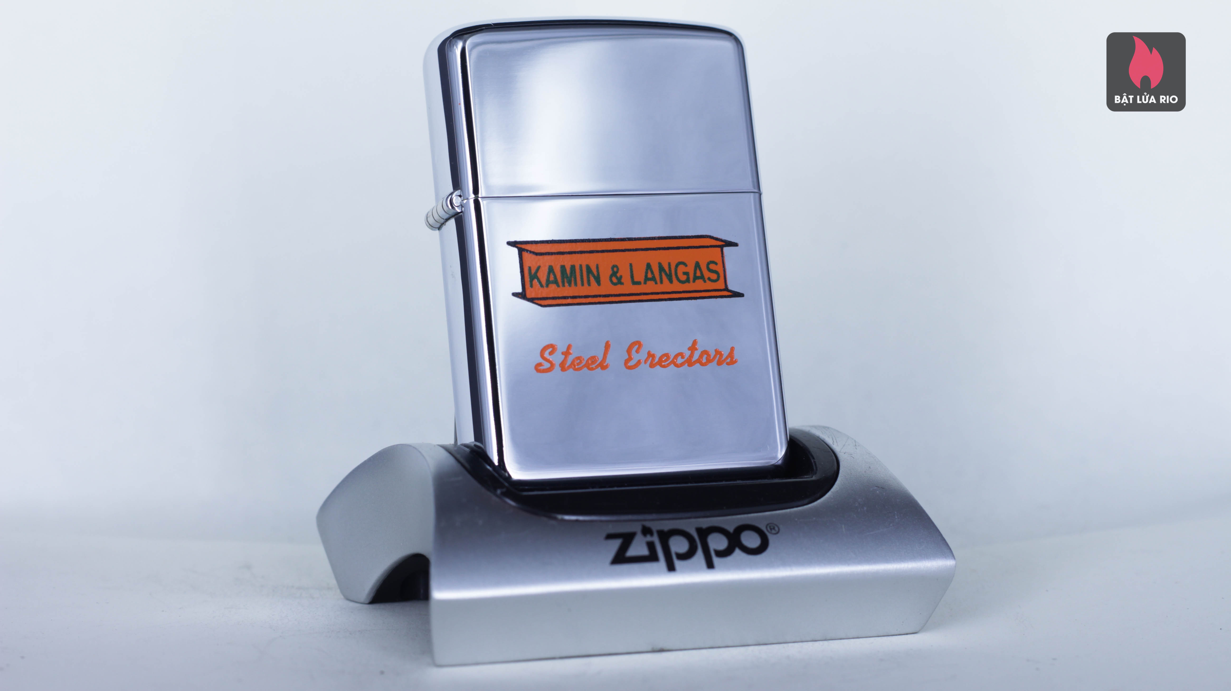 ZIPPO XƯA 1968 - KAMIN & LANGAS STEEL - TOWN & COUNTRY