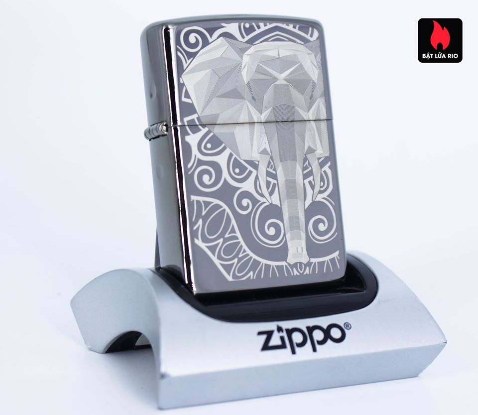 Zippo 49074 – Zippo Elephant Fancy Fill Design Black Ice 1