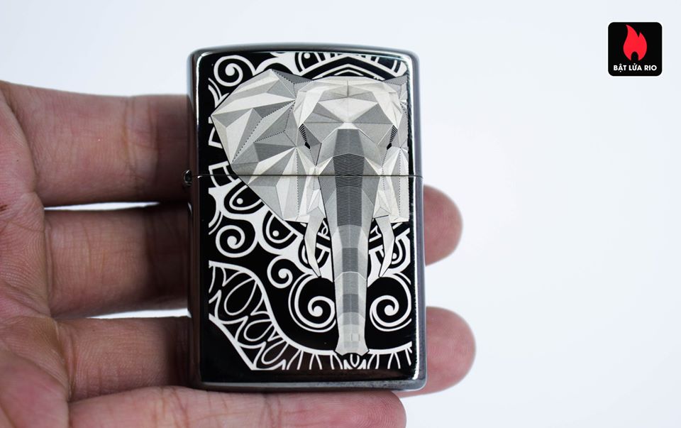 Zippo 49074 – Zippo Elephant Fancy Fill Design Black Ice 7