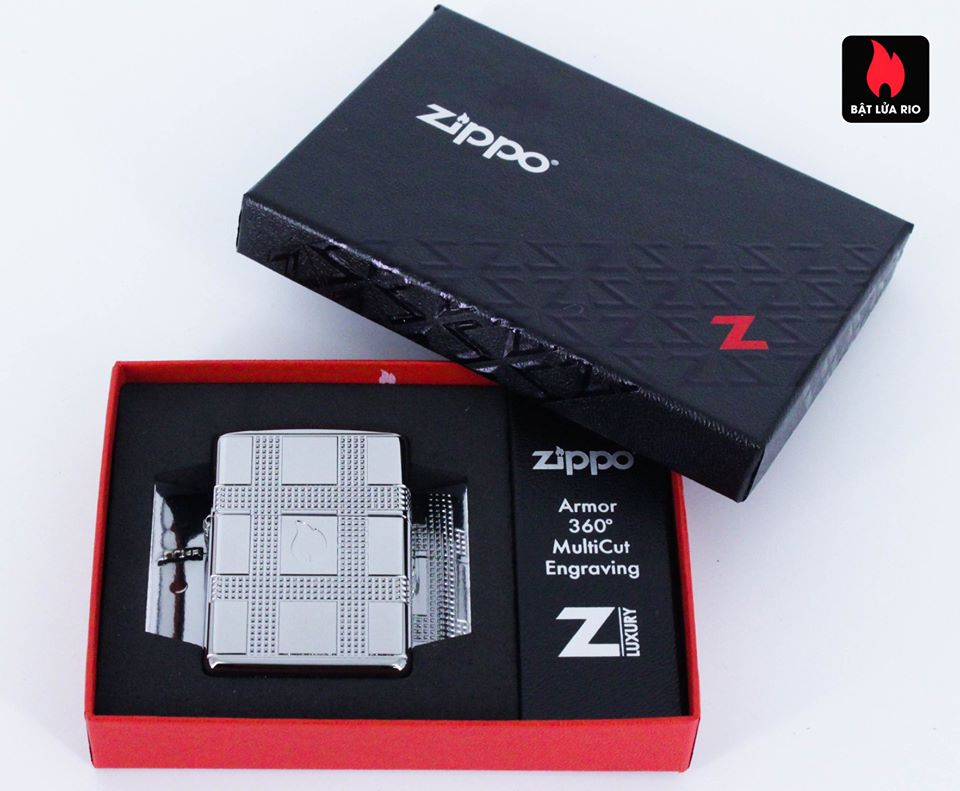 Zippo 49079 - Zippo Geometric Design Armor High Polish Chrome 1