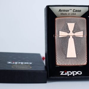 Zippo 49158 - Zippo Armor® Deep Carve Cross Design Antique Copper 2