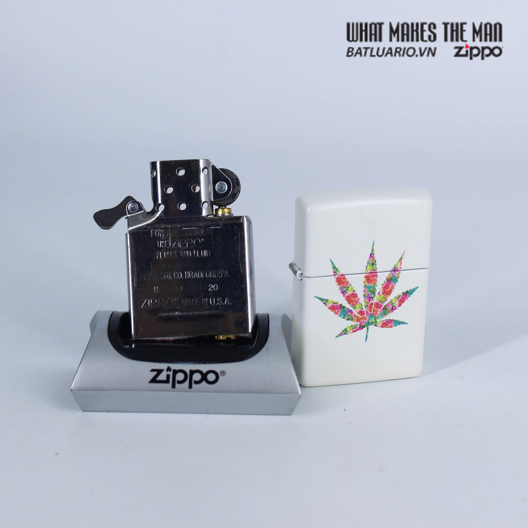 Zippo 29730 - Zippo Floral Weed White Matte 7