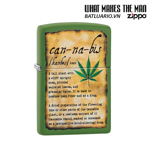 Zippo 49119 - Zippo Cannabis Design Moss Green Matte