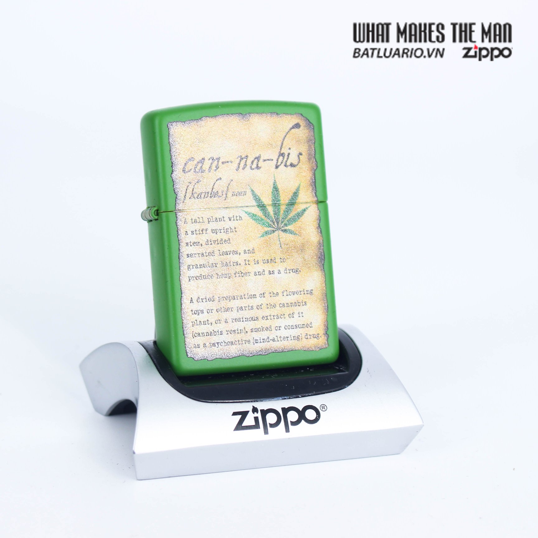 Zippo 49119 - Zippo Cannabis Design Moss Green Matte 1
