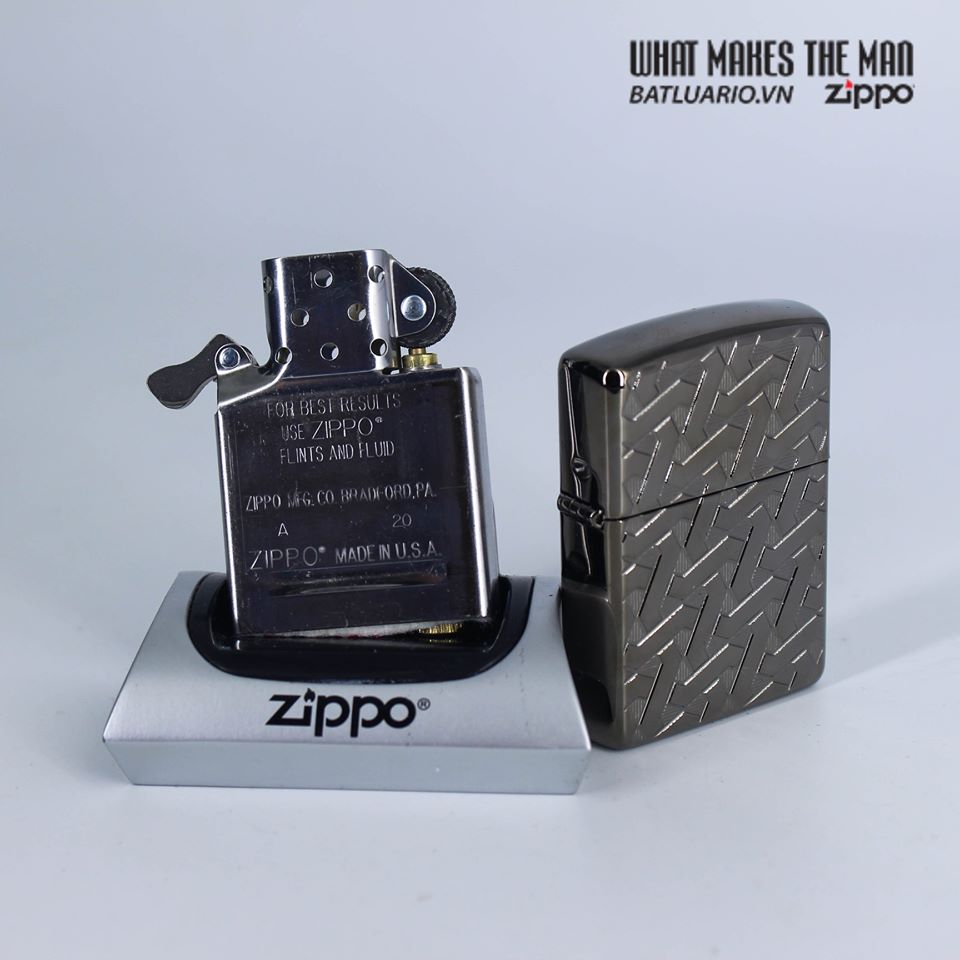 Zippo 49173 - Zippo Armor® Geometric Weave Design Black Ice 8