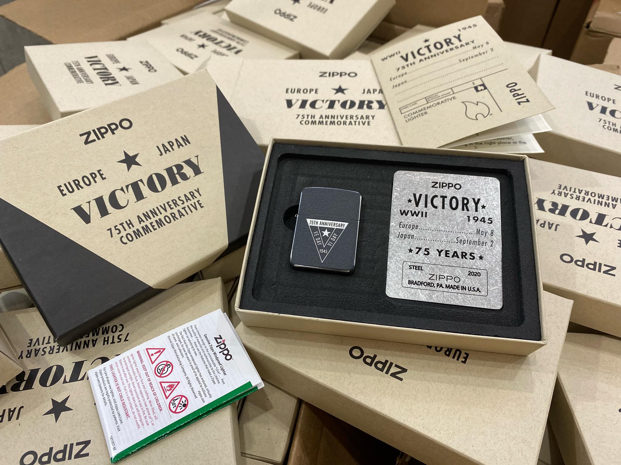 Zippo VE/VJ 75th Anniversary Collectible Steel Case - Zippo Victory in Europe & Japan Collectible Lighter - Zippo 49264 10