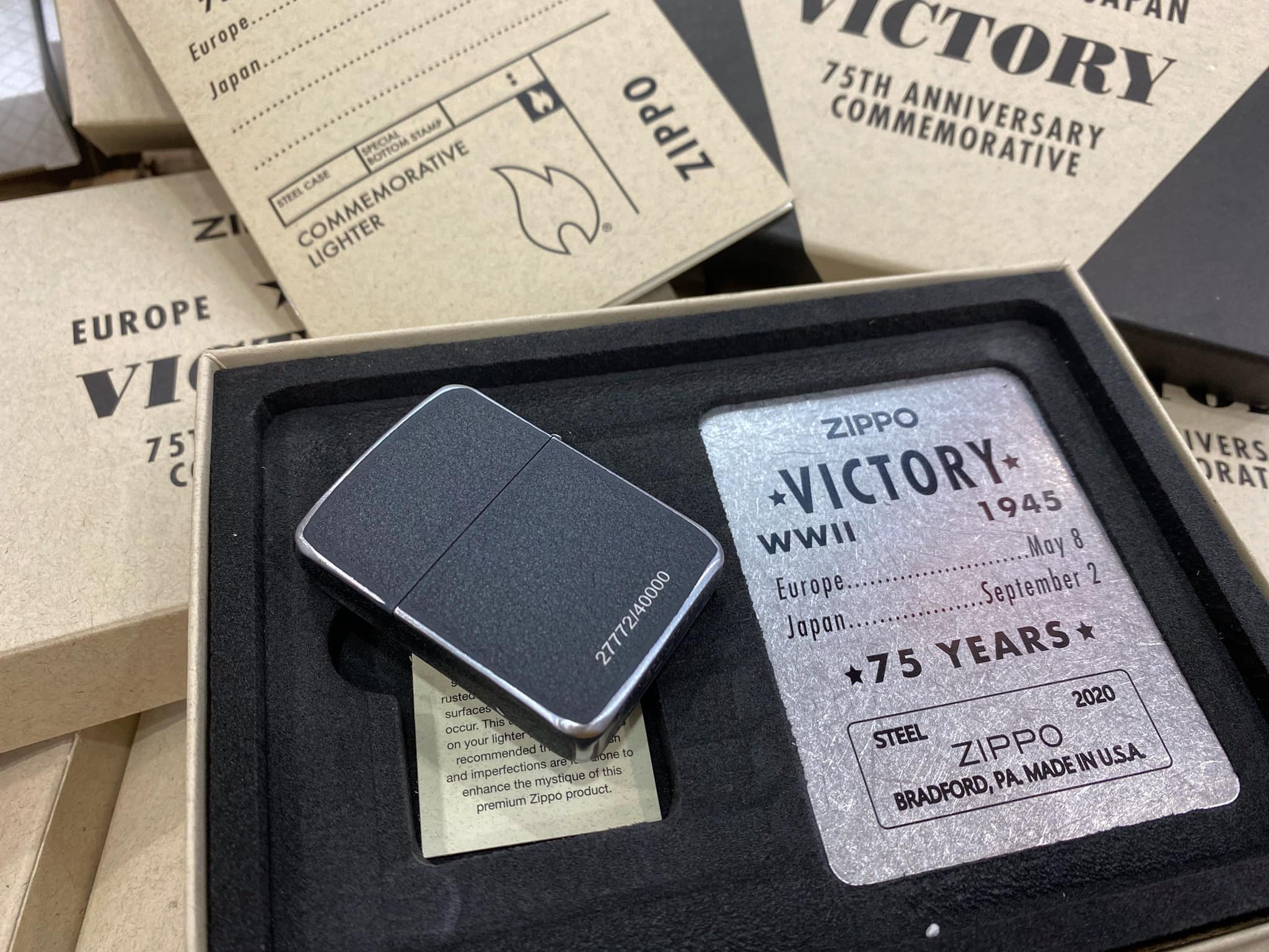 Zippo VE/VJ 75th Anniversary Collectible Steel Case - Zippo Victory in Europe & Japan Collectible Lighter - Zippo 49264 14