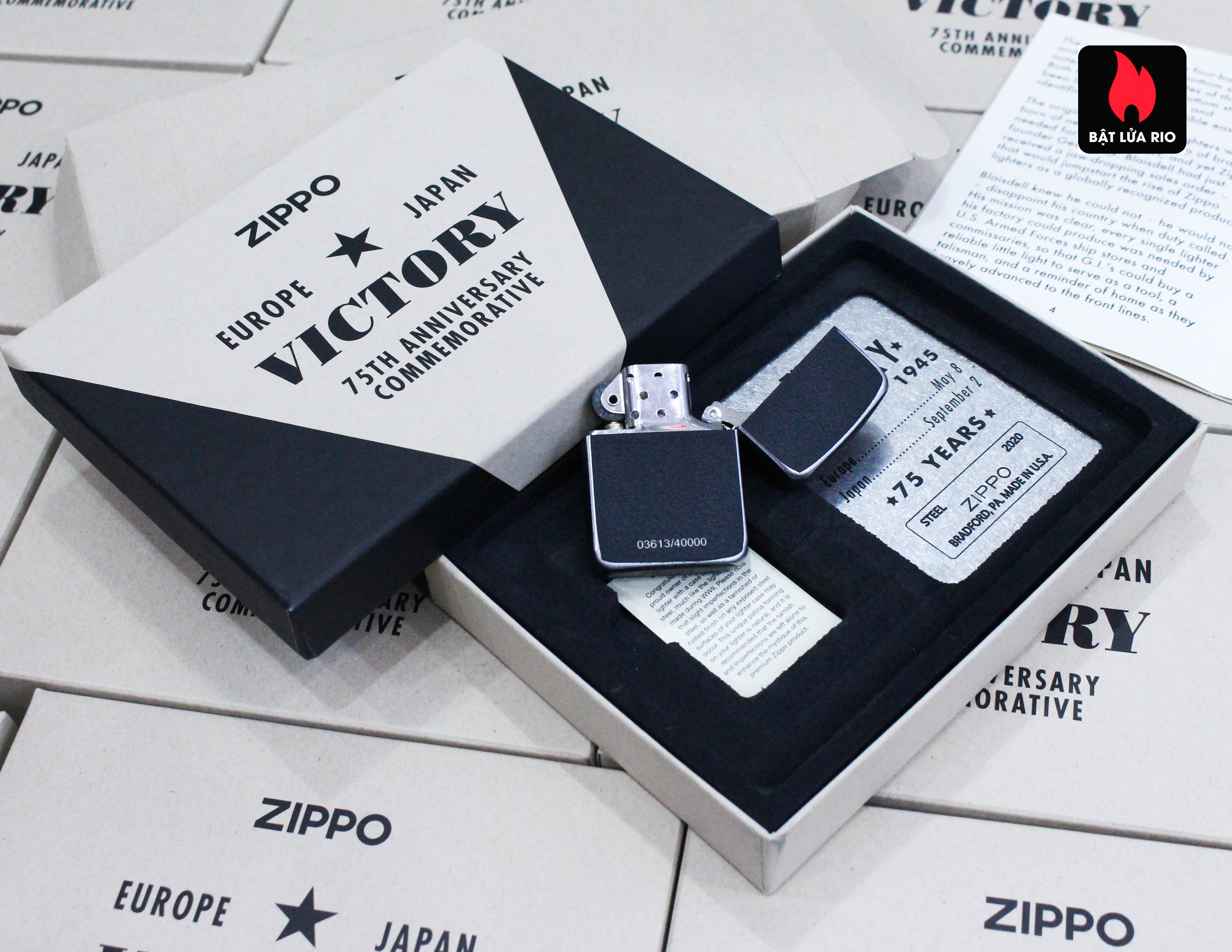 Zippo VE/VJ 75th Anniversary Collectible Steel Case - Zippo Victory in Europe & Japan Collectible Lighter - Zippo 49264 46