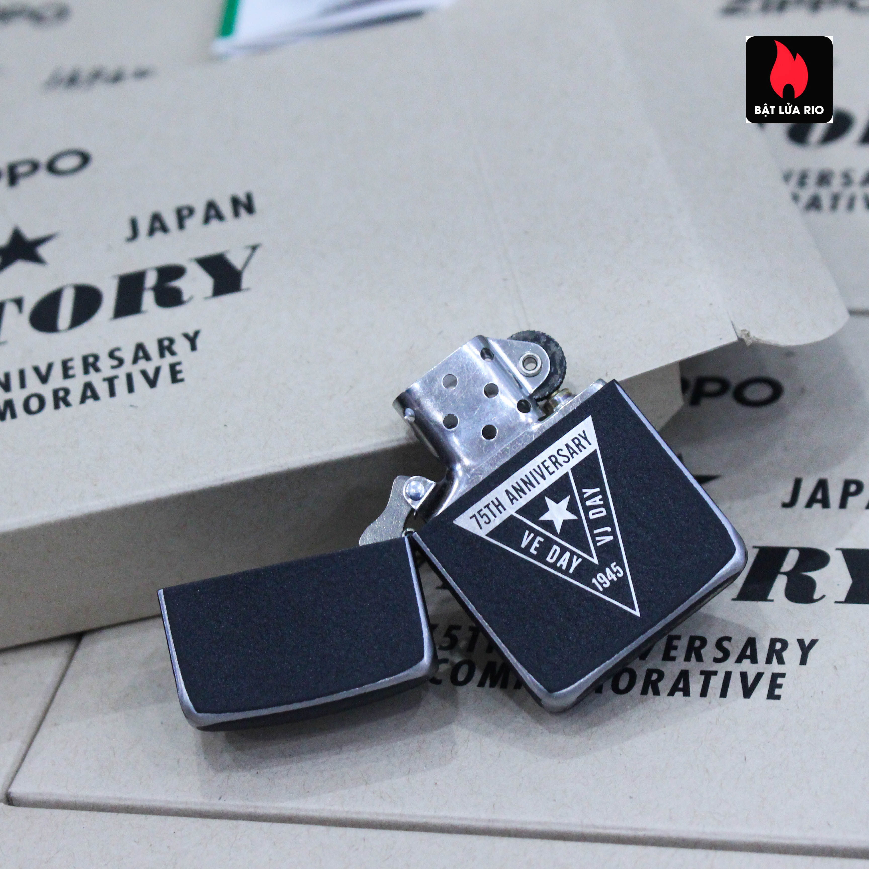 Zippo VE/VJ 75th Anniversary Collectible Steel Case - Zippo Victory in Europe & Japan Collectible Lighter - Zippo 49264 60