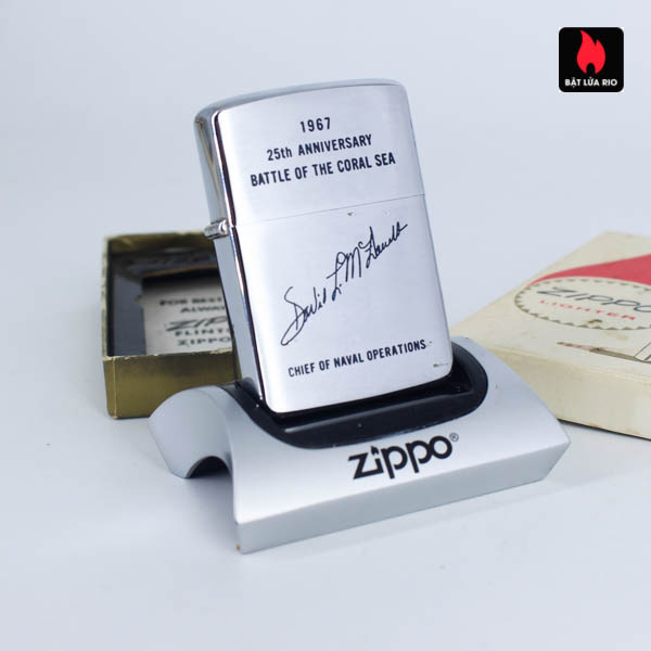Zippo Xưa 1967 - 25th Anniversary Battle Of The Coral Sea - Chief Of Naval Operations