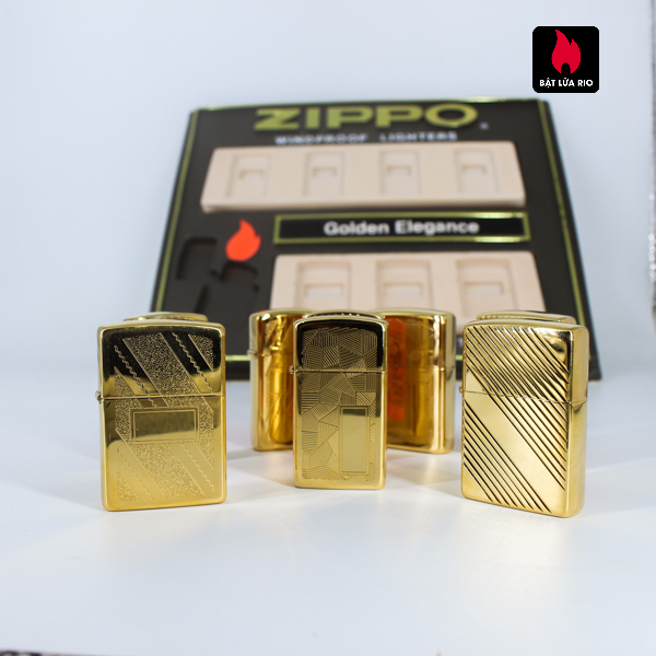 Set Zippo - Zippo La Mã 1993-1994 - Gold Plate - Golden Elegance 18