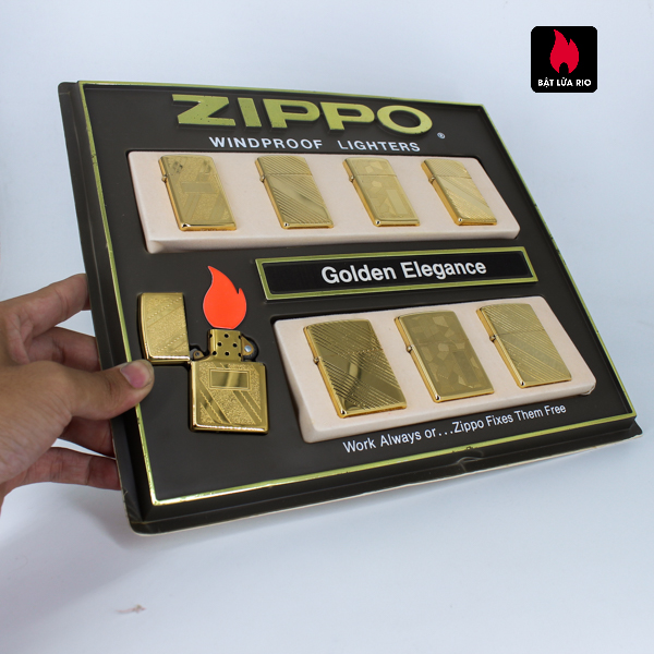 Set Zippo - Zippo La Mã 1993-1994 - Gold Plate - Golden Elegance 2
