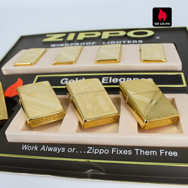 Set Zippo - Zippo La Mã 1993-1994 - Gold Plate - Golden Elegance 8