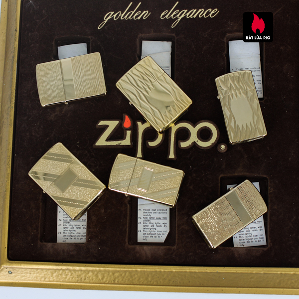Set Zippo - Zippo Xưa 1970s - Gold Plate - Golden Elegance 9