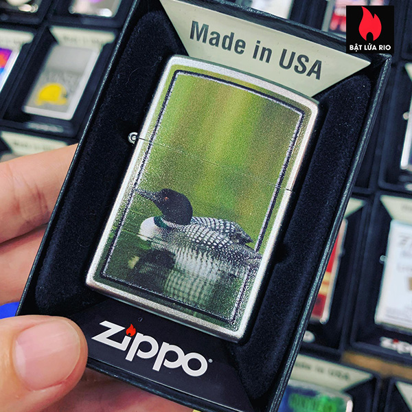 Zippo 205 Swimming Loon And Baby