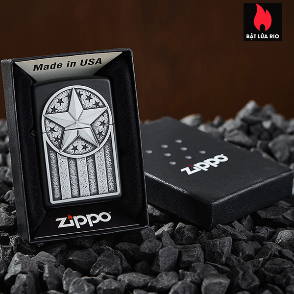 Zippo 49639 - Zippo American Metal Emblem Black Matte 5