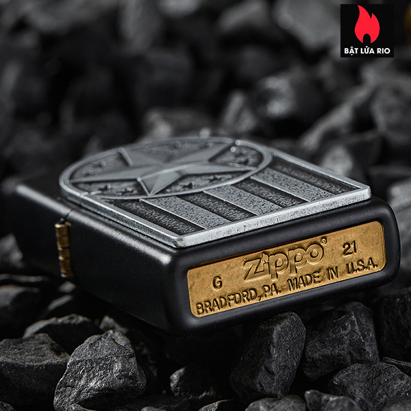 Zippo 49639 - Zippo American Metal Emblem Black Matte 7