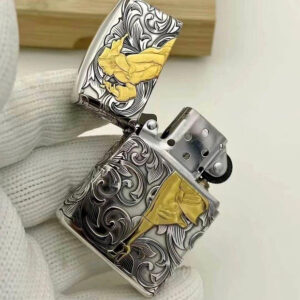 Zippo Armor® Sterling Silver - Zippo Vỏ Dày Bạc Nguyên Khối 1935 Windy Varga Girl - Họa Tiết Dát Vàng 24K Thủ Công 2
