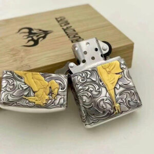 Zippo Armor® Sterling Silver - Zippo Vỏ Dày Bạc Nguyên Khối 1935 Windy Varga Girl - Họa Tiết Dát Vàng 24K Thủ Công 6