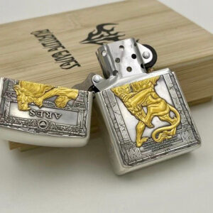 Zippo Armor® Sterling Silver - Zippo Vỏ Dày Bạc Nguyên Khối Thần Ares - Họa Tiết Dát Vàng 24K Thủ Công 3