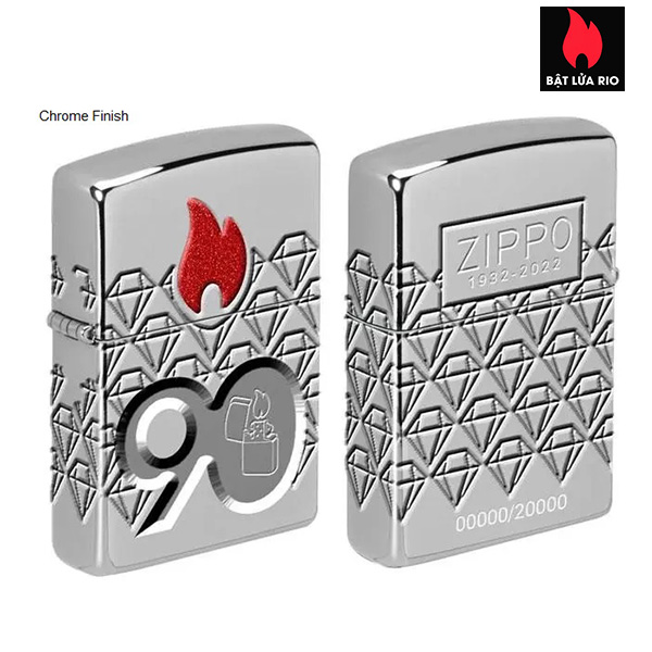 Zippo 49865 – Zippo 90th Anniversary Limited Edition - Zippo 2022 Collectible Of The Year Europe - High Polish Chrome